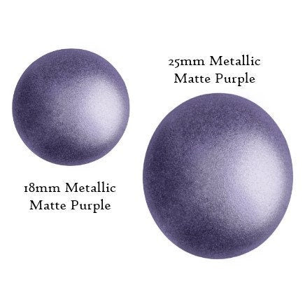 Cabochon par Puca Metallic Matte Purple, 18mm or 25mm, Choose a size, Quantity 1