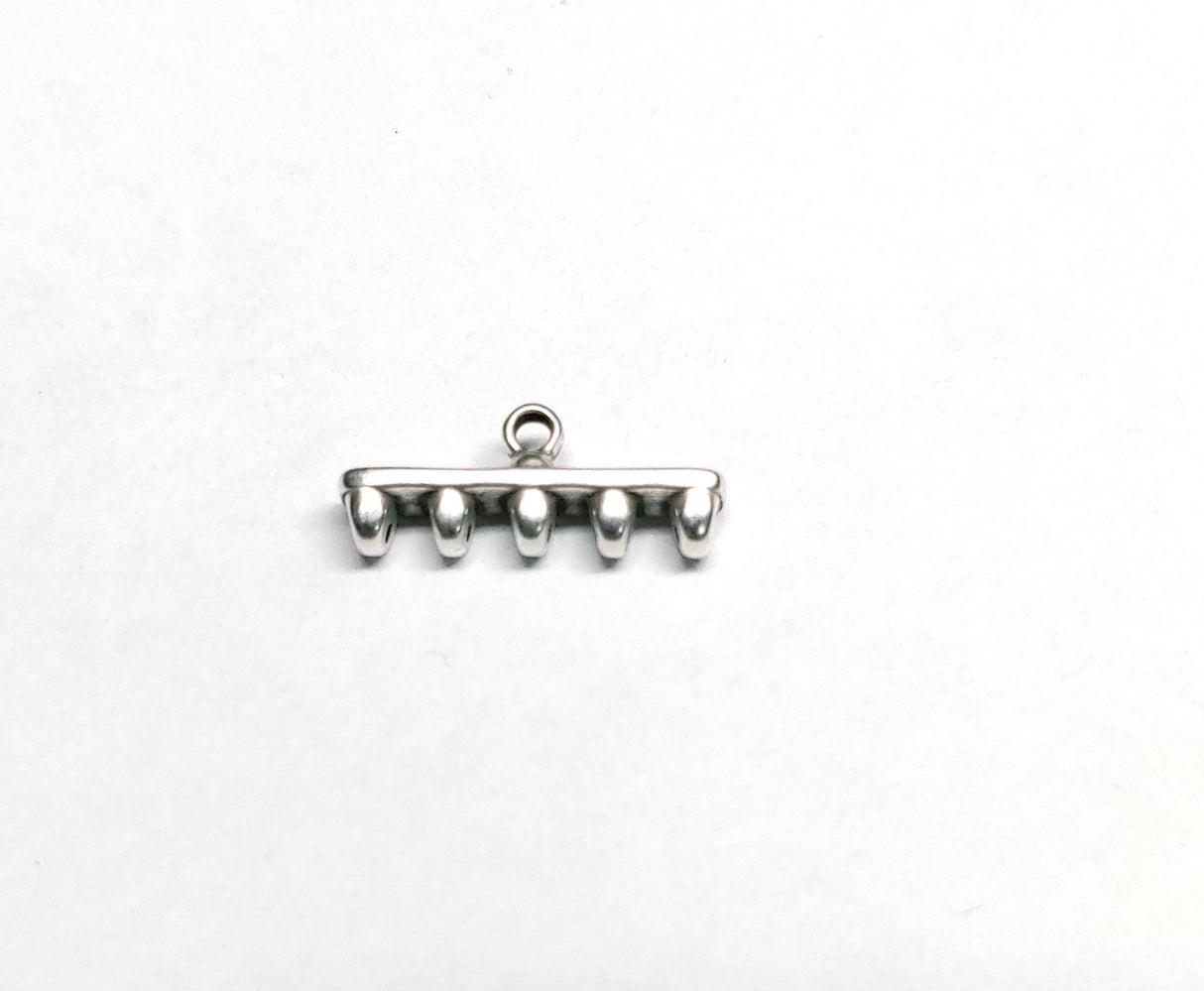 Rozos V SuperDuo Bead Ending, Antique Silver Plate 012857 - 2 pieces