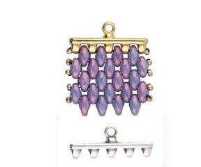 Rozos V SuperDuo Bead Ending, Antique Silver Plate 012857 - 2 pieces