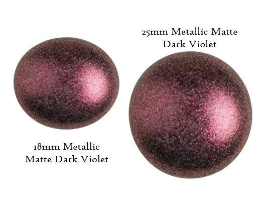 Cabochon par Puca Metallic Matte Dark Violet, 18mm or 25mm, Choose a size, Quantity 1