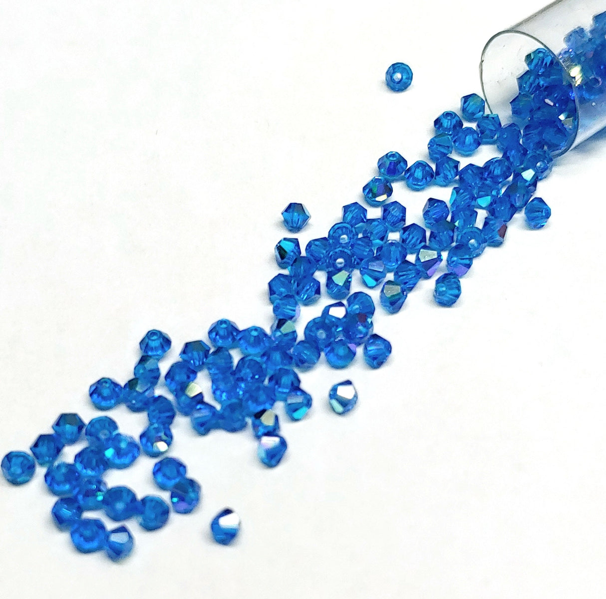 Preciosa 3mm Capri Blue AB, Crystal Bicone - 36 pieces