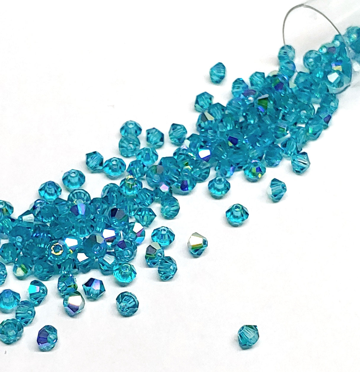 Preciosa 3mm Blue Zircon AB, Crystal Bicone - 36 beads