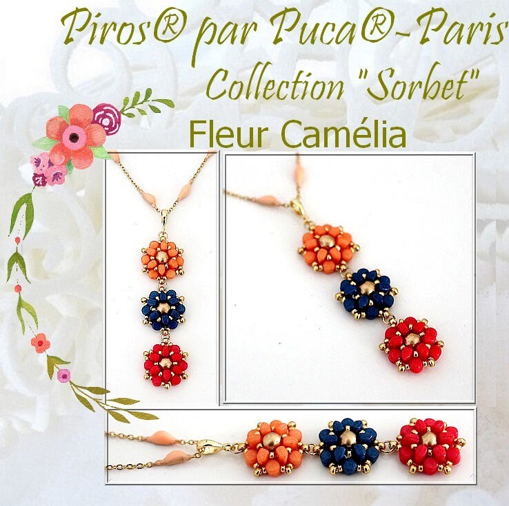 Piros Par Puca-Paris Opaque Indian Peach, 2-Hole 2x5x3mm Czech Glass, 5 grams