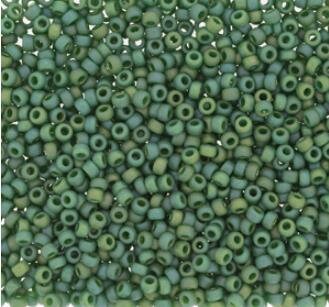 Frosted Opaque Glaze Rainbow Green, 4699 Miyuki size 11/0 Glass Seed Bead, 10 grams