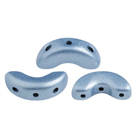 Arcos par Puca Metallic Mat Light Blue, 3-Hole 5X10MM Czech Glass, 23980-79030-30 beads