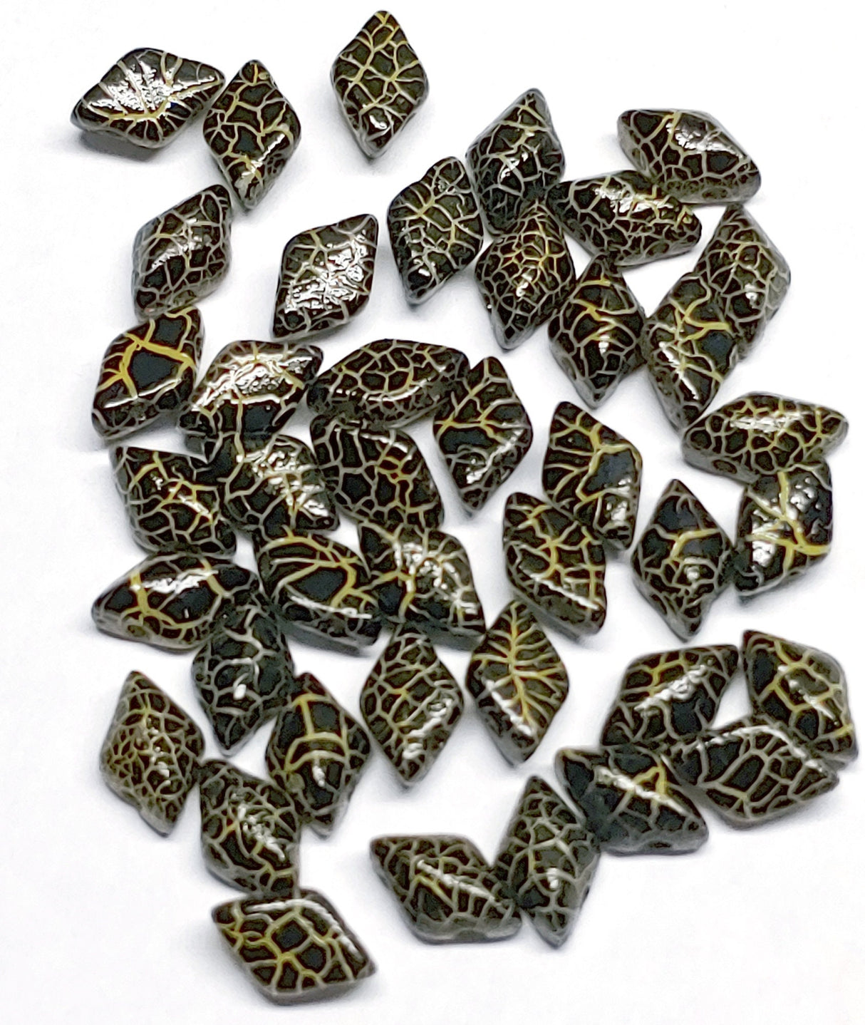 GemDuo Ionic Jet/Yellow, 2-Hole Matubo Czech beads 8x5mm, 40 beads