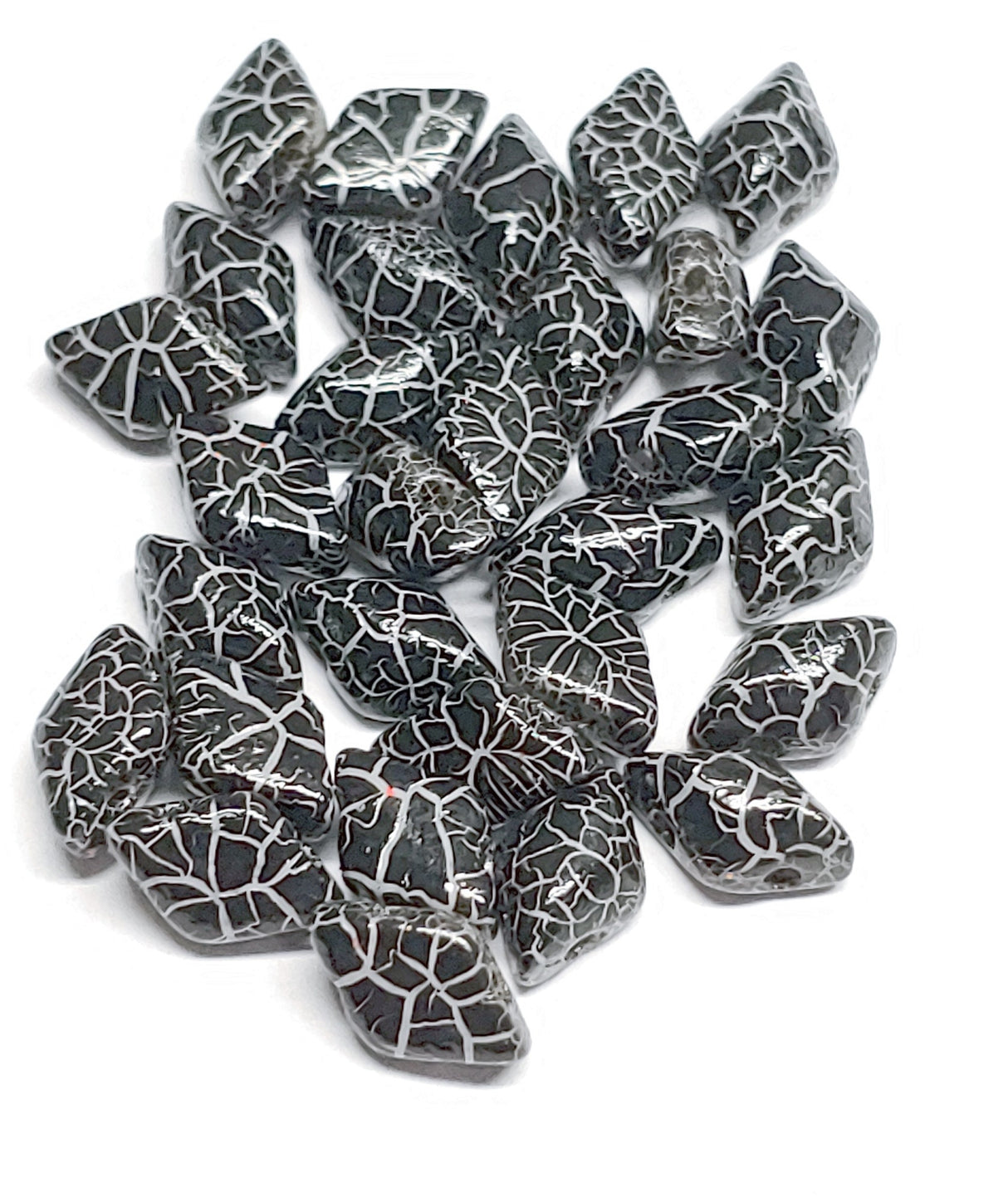 Clearance...GemDuo Ionic Jet/White, 2-Hole Matubo Czech beads 8x5mm, 40 beads