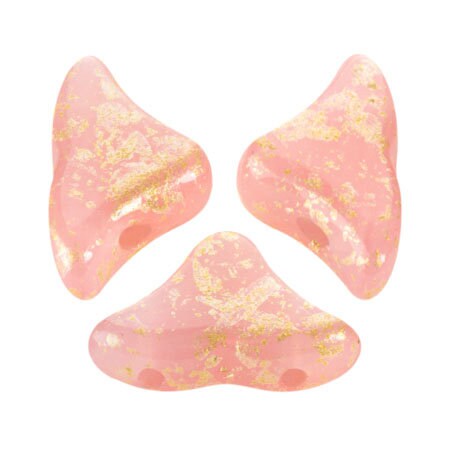 Helios par Puca® Rose Opal Splash, 2-Hole Czech Glass 6x10mm, 71020-94401-30 Beads