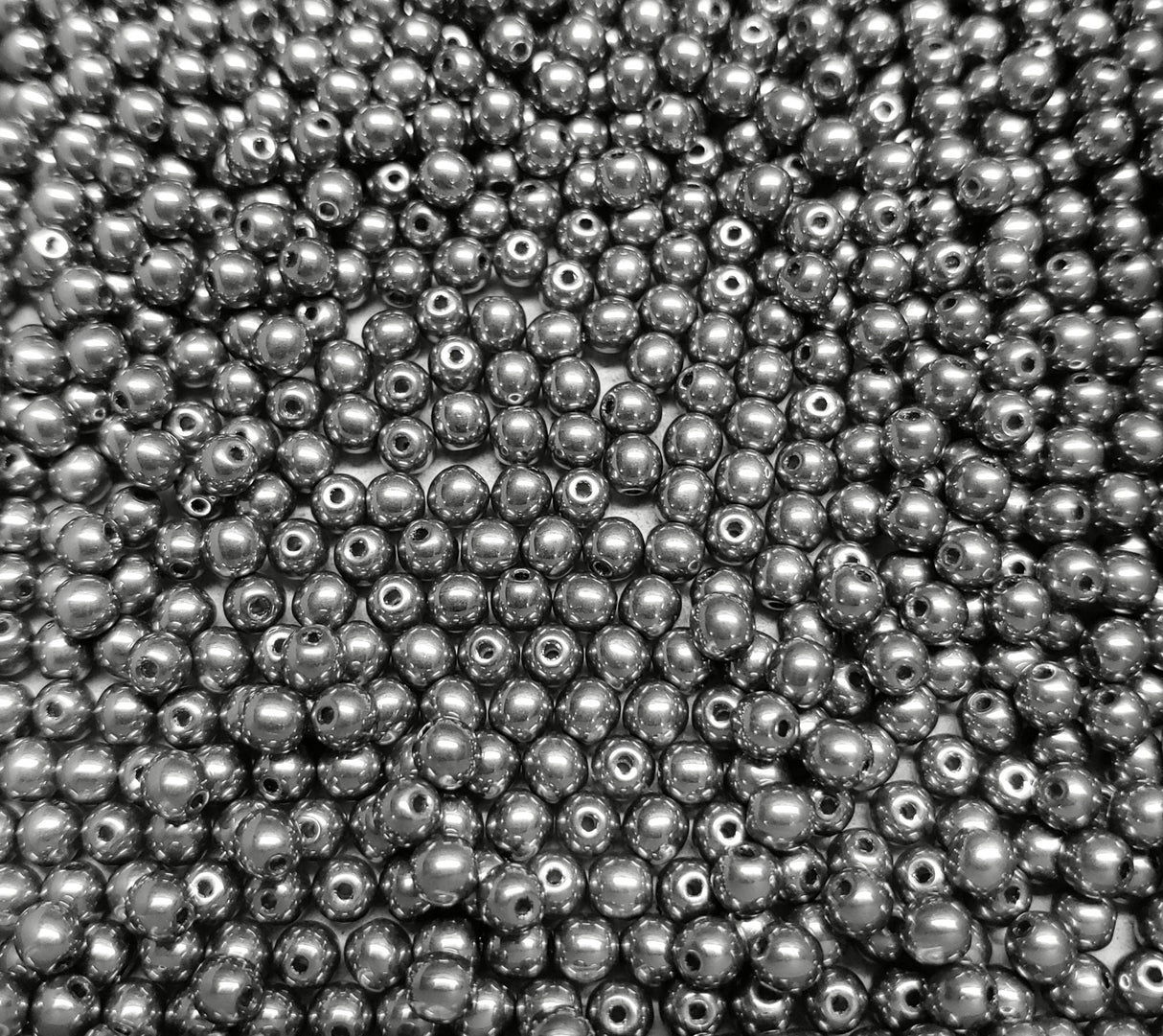 4mm Round Crystal Full Chrome Czech Glass Beads, 24700 50 beads