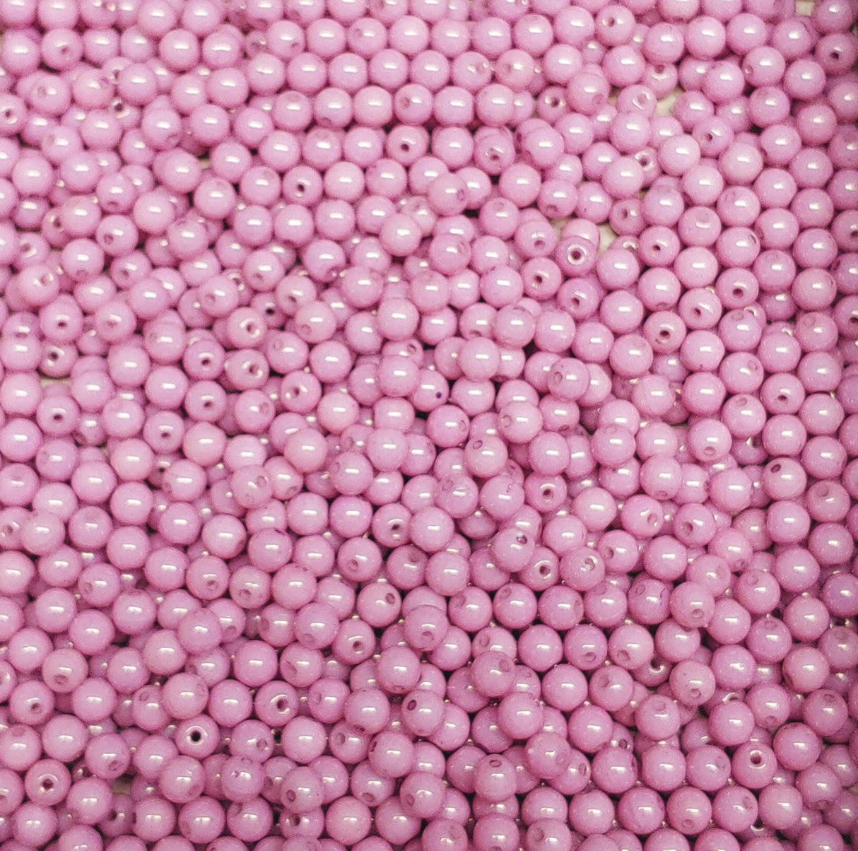 4mm Round Lila Luster, Czech Glass Beads 14494, 50 Beads