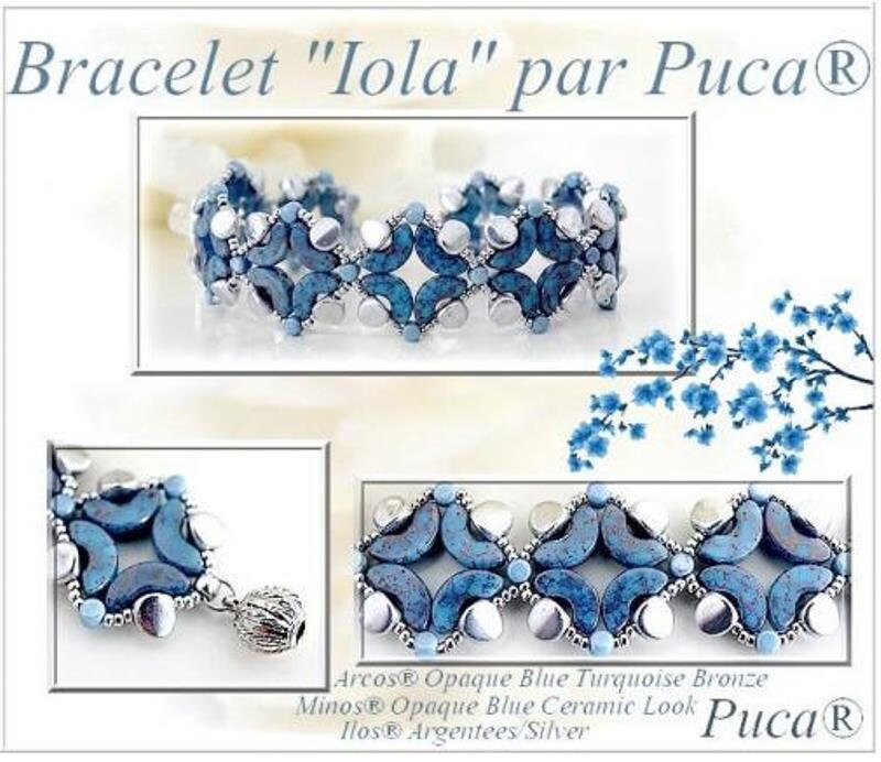 Lola Bracelet Kit-par Puca-Arcos, Minos, Ilos and Seed Beads-Pattern by email with Kit purchase* see Description-5 Colors