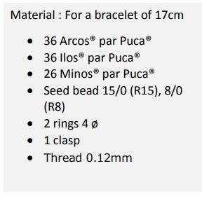 Lola Bracelet Kit-par Puca-Arcos, Minos, Ilos and Seed Beads-Pattern by email with Kit purchase* see Description-5 Colors