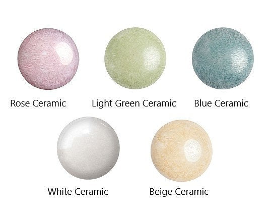 Cabochon Par Puca Paris 14mm, Opaque Ceramic, Czech glass, 5 colors to choose from, Qty 1