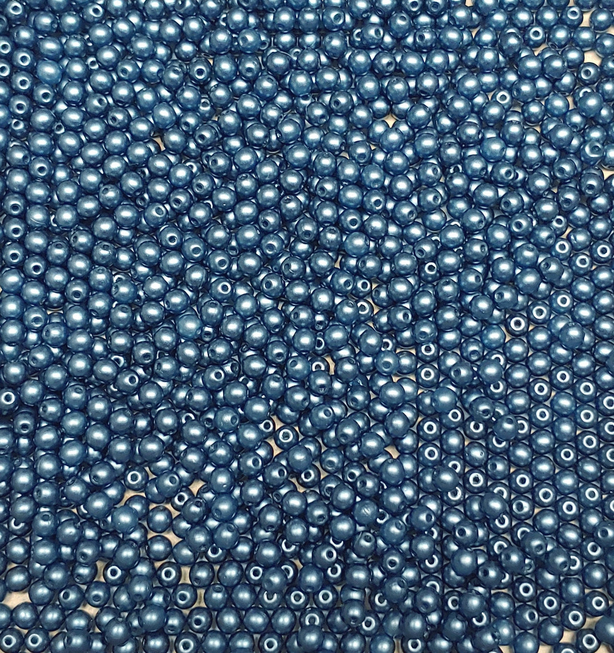 3mm Round Pastel Montana Blue, Czech Glass Beads, 25042