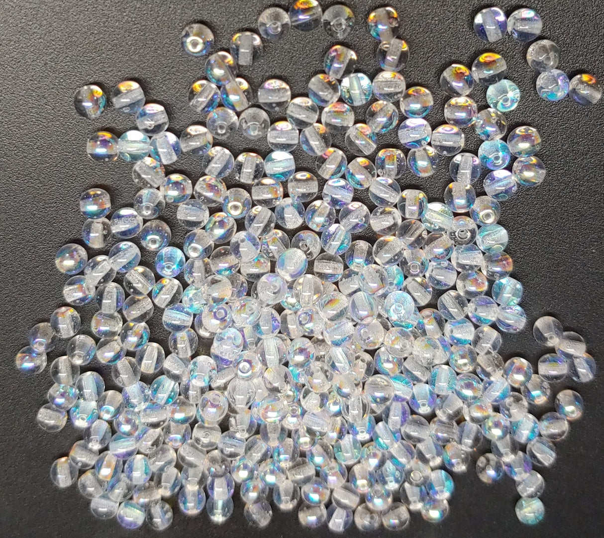 4mm Round Crystal AB, Czech Glass Beads, 00030-28701-50 Beads
