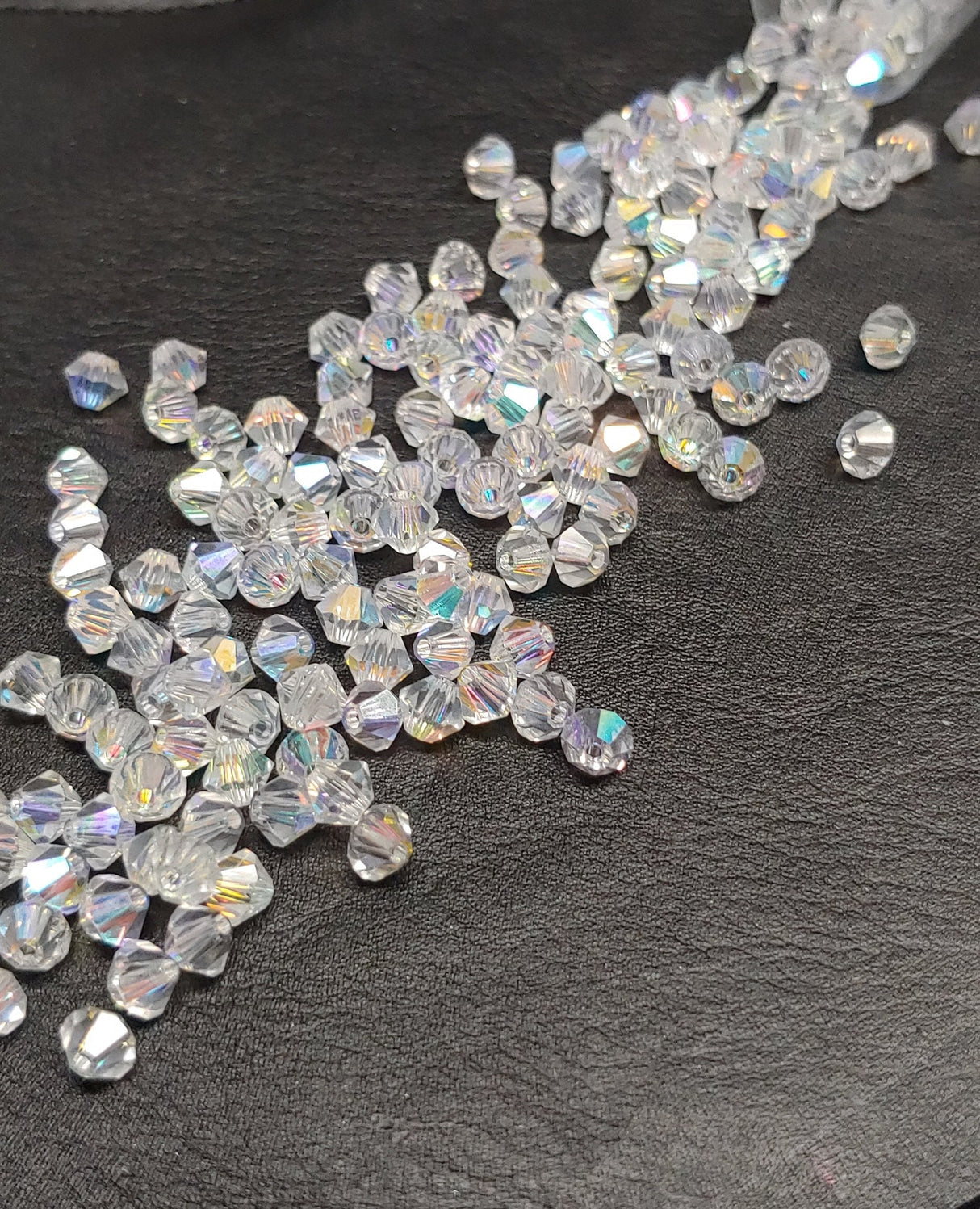 Preciosa 4mm Crystal AB, Crystal Bicone - 36 pieces