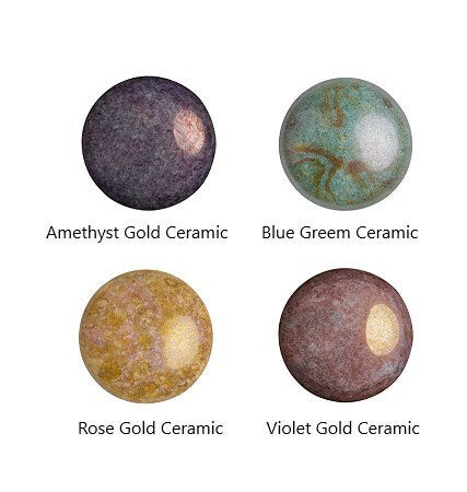 Cabochon Par Puca Paris 14mm, Opaque Mix, Czech glass, 4 colors to choose from, Qty 1