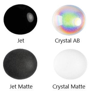 Cabochon Par Puca Paris 14mm, Jet & Crystal, Czech glass, 4 colors to choose from, Qty 1
