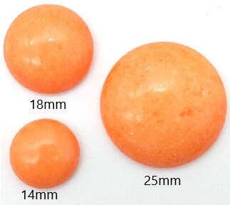 Cabochon Par Puca Paris Opaque Apricot, 14mm, 18mm or 25mm, Czech glass, choose the size and quantity