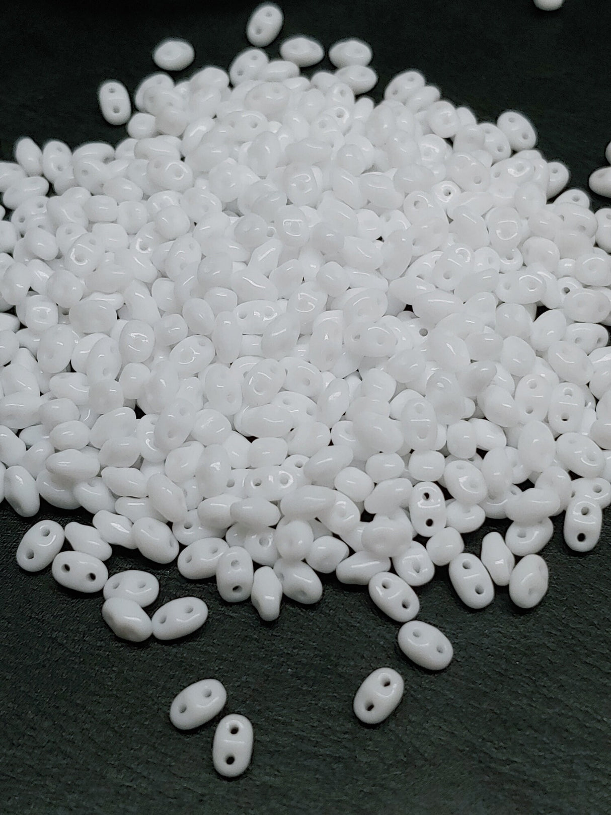 MiniDuo Chalk White, 2-Hole 2x4MM Czech Glass, 03000-10 Grams