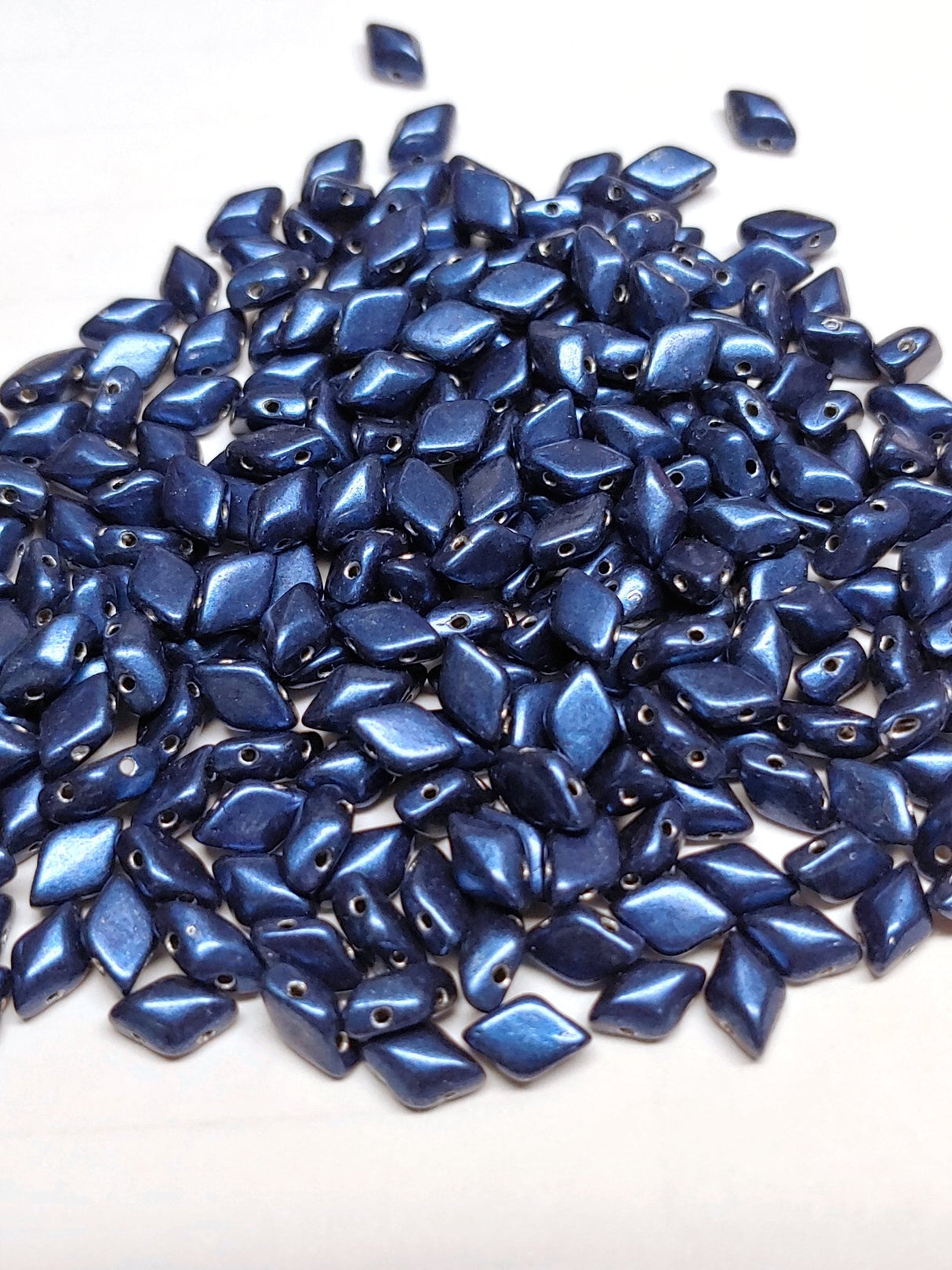 GemDuo Saturated Metallic Evening Blue, 2-Hole Czech beads 8x5mm, 07B07 50 Beads