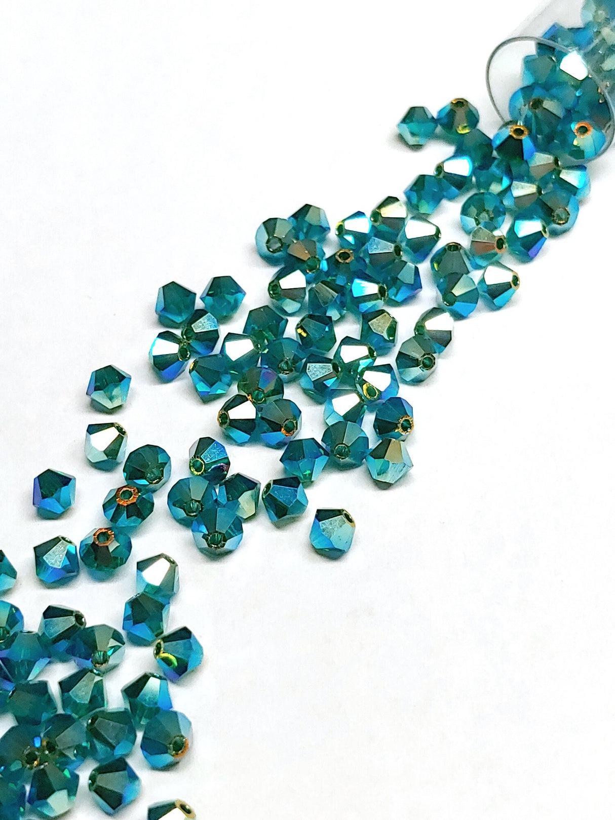 Preciosa 4mm Emerald AB 2X, Crystal Bicone - 36 pieces