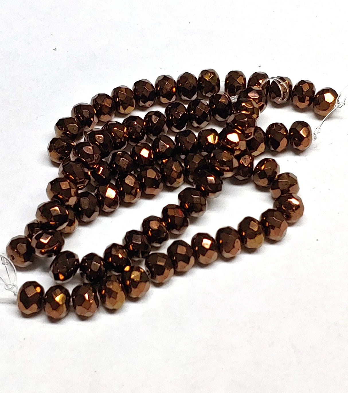 5x7mm Rondell Metallic Bronze - Czech Glass Beads, 25 beads