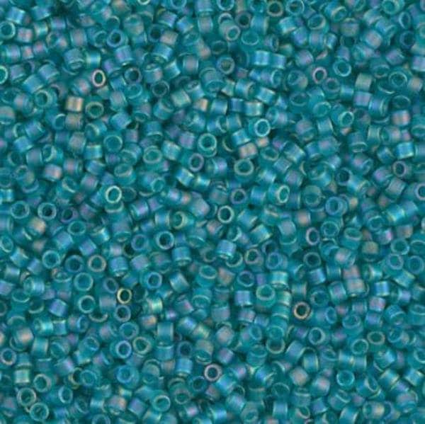 Delica, 11/0 Matte Transparent Caribbean Teal AB, DB1283 Miyuki Delica-5 grams