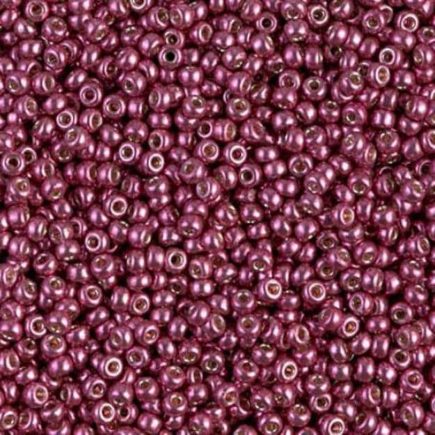 11/0 Duracoat Galvanized Miyuki Glass Seed Bead, Magenta, 4219