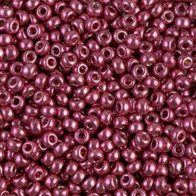 8/0 Duracoat Galvanized Miyuki Glass Seed Bead, Magenta, 4219