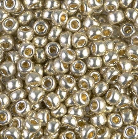 6/0 Duracoat Galvanized Miyuki Glass Seed Bead, Silver, D4201