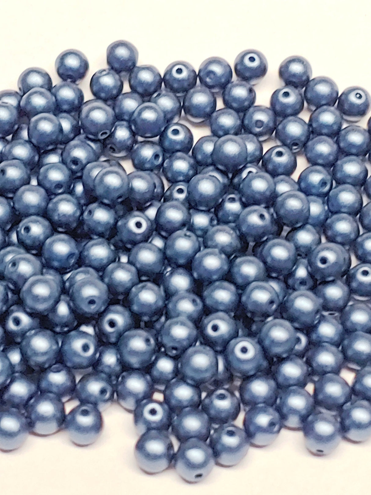 4mm Round Pastel Montana Blue, Czech Glass Beads, 25042 50 beads