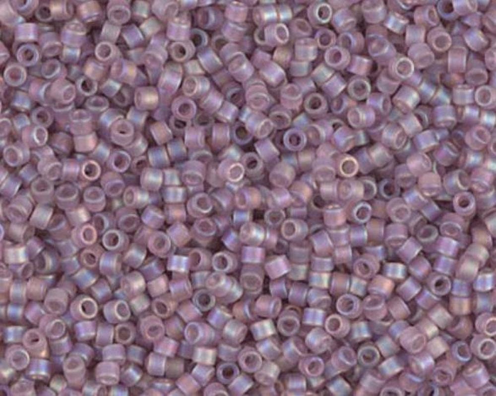 Delica, 11/0 Matte Transparent Smoky Amethyst AB, DB0857 Miyuki Delica-5 grams