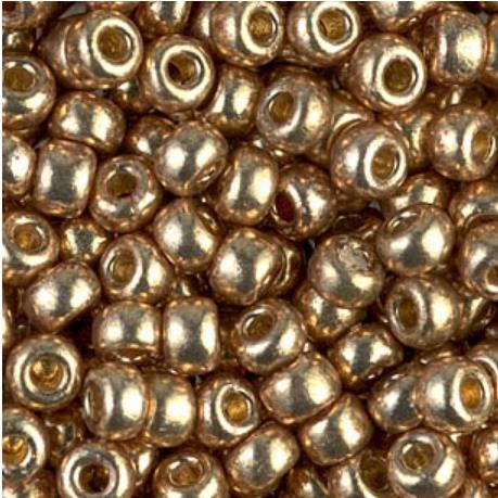 6/0 Duracoat Galvanized Miyuki Glass Seed Bead, Champagne, D4204