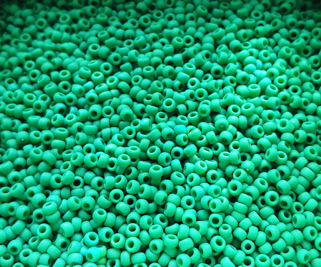 8/0 Green Turquoise Opaque Matte, Toho 8-55DF Seed Bead, 10 grams