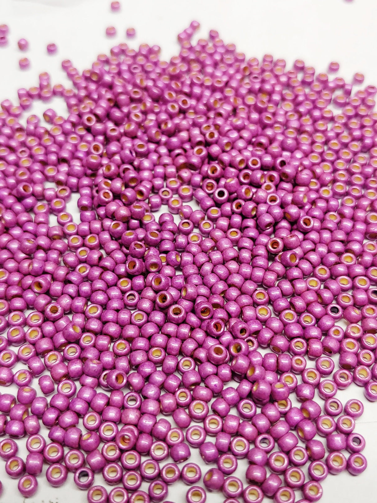 8/0 Galvanized Magenta Matte Permafinish, Toho 8-PF580F Glass Seed Bead, 10 grams