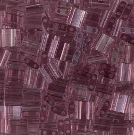 Transparent Smoky Amethyst, Miyuki Tila, 2 hole, TL-142, 5 grams