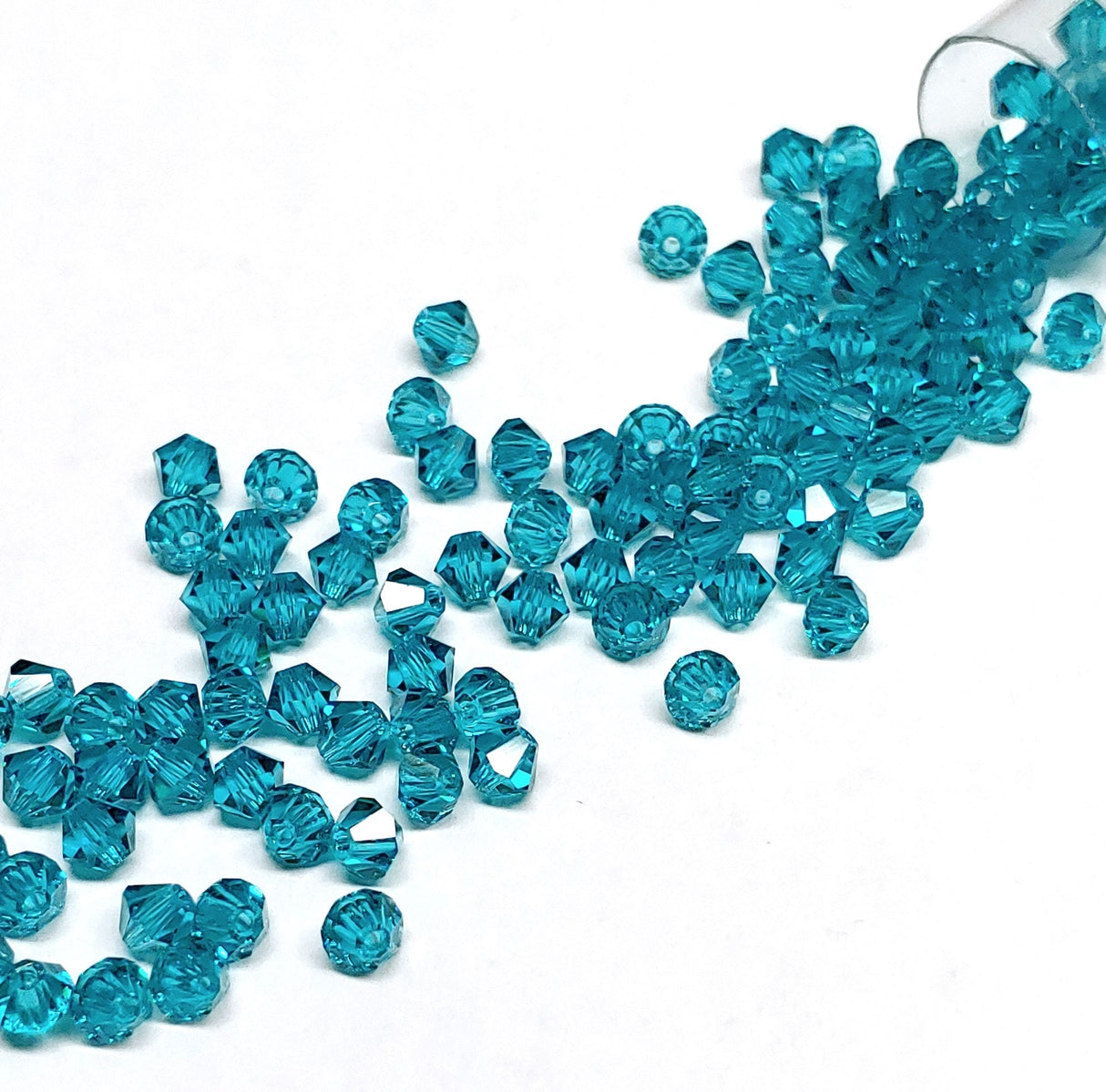 Preciosa 4mm Blue Zircon, Crystal Bicone - 36 pieces