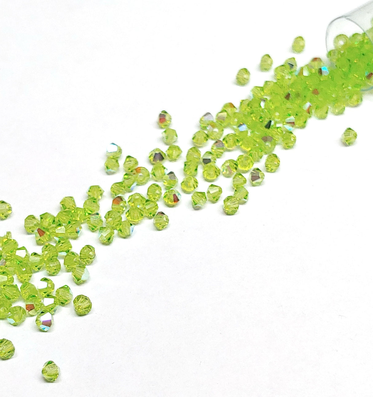 Preciosa 3mm Limecicle AB, Crystal Bicone - 30 Crystals