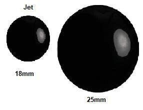 Cabochon Par Puca Paris, Jet, 18mm or 25mm Czech glass, Qty 1