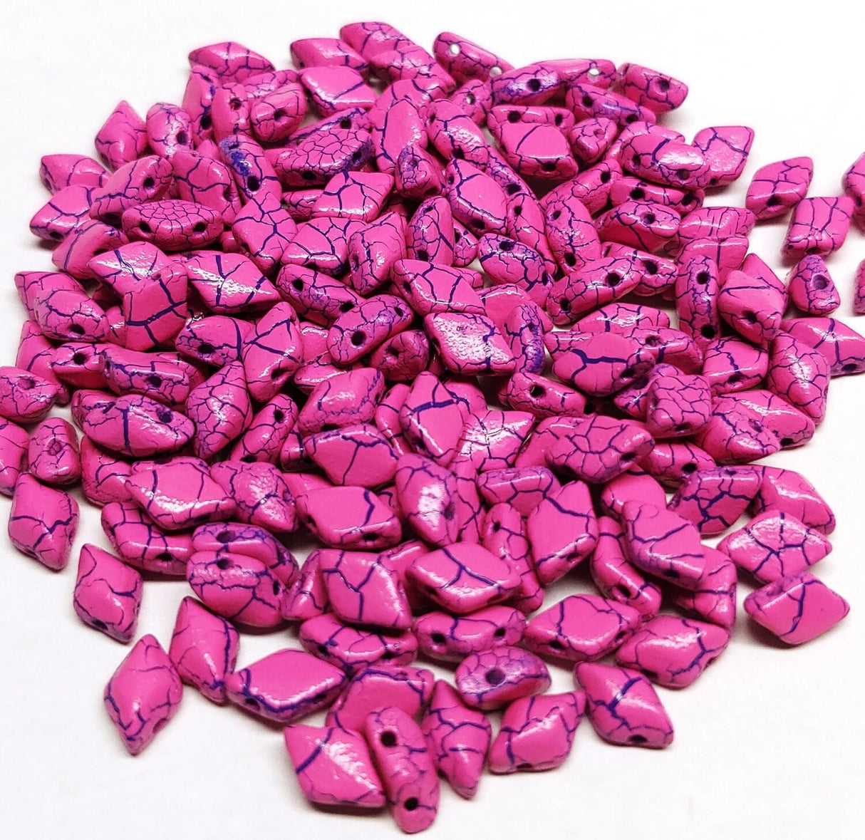 Clearance...GemDuo Ionic Pink/Blue, 2-Hole Matubo Czech beads 8x5mm, 40 beads