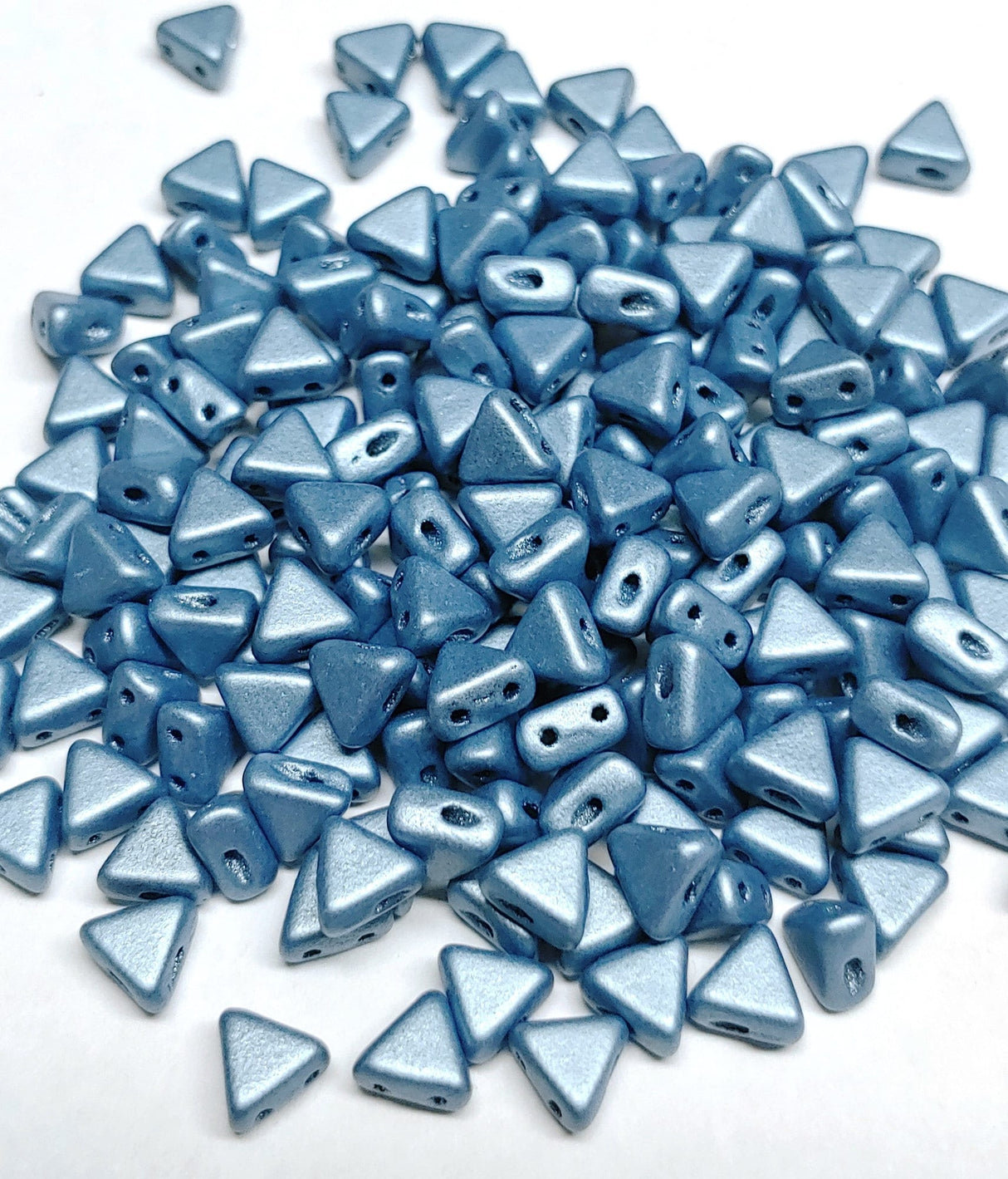 Kheops par Puca Metallic Matte Blue, Czech Glass 2 hole bead, 10 grams