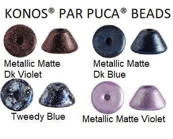 Konos par Puca Bead, 2x4mm 10 Grams Approx. 214 beads-4 colors to choose from