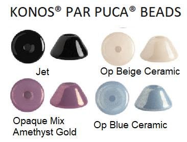 Konos par Puca Bead, 2x4mm 10 Grams Approx. 215 beads-4 colors listed