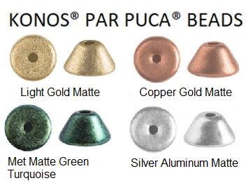 Konos par Puca Bead, 2x4mm 10 Grams Approx. 215 beads-4 colors listed
