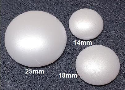 Cabochon par Puca Pastel White 14mm, 18mm or 25mm, Choose a size, Quantity 1