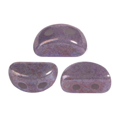 Kos® Par Puca® Opaque White Nebula, 2 Hole Czech Glass 6x3mm, 03000-15001- 10 grams