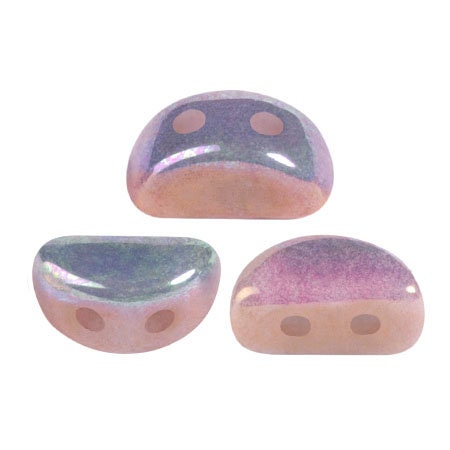 Kos® Par Puca® Opaque White Iris Luster, 2 Hole Czech Glass 6x3mm, 03000-15780-10 grams