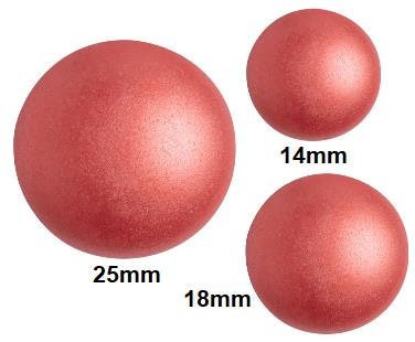 Cabochon par Puca Pastel Dark Coral 14mm, 18mm or 25mm, Choose a size, Quantity 1