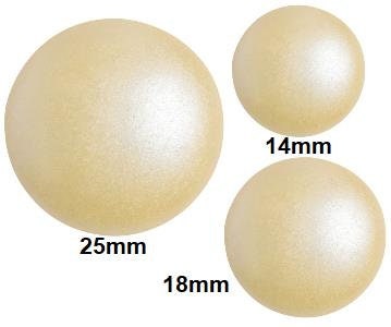 Cabochon par Puca Pastel Cream 14mm, 18mm or 25mm, Choose a size, Quantity 1